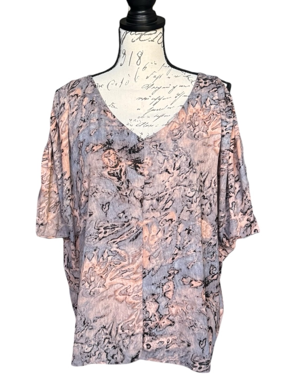 Juicy Couture V-Neck Short Sleeve Cold Shoulder Blouse Top